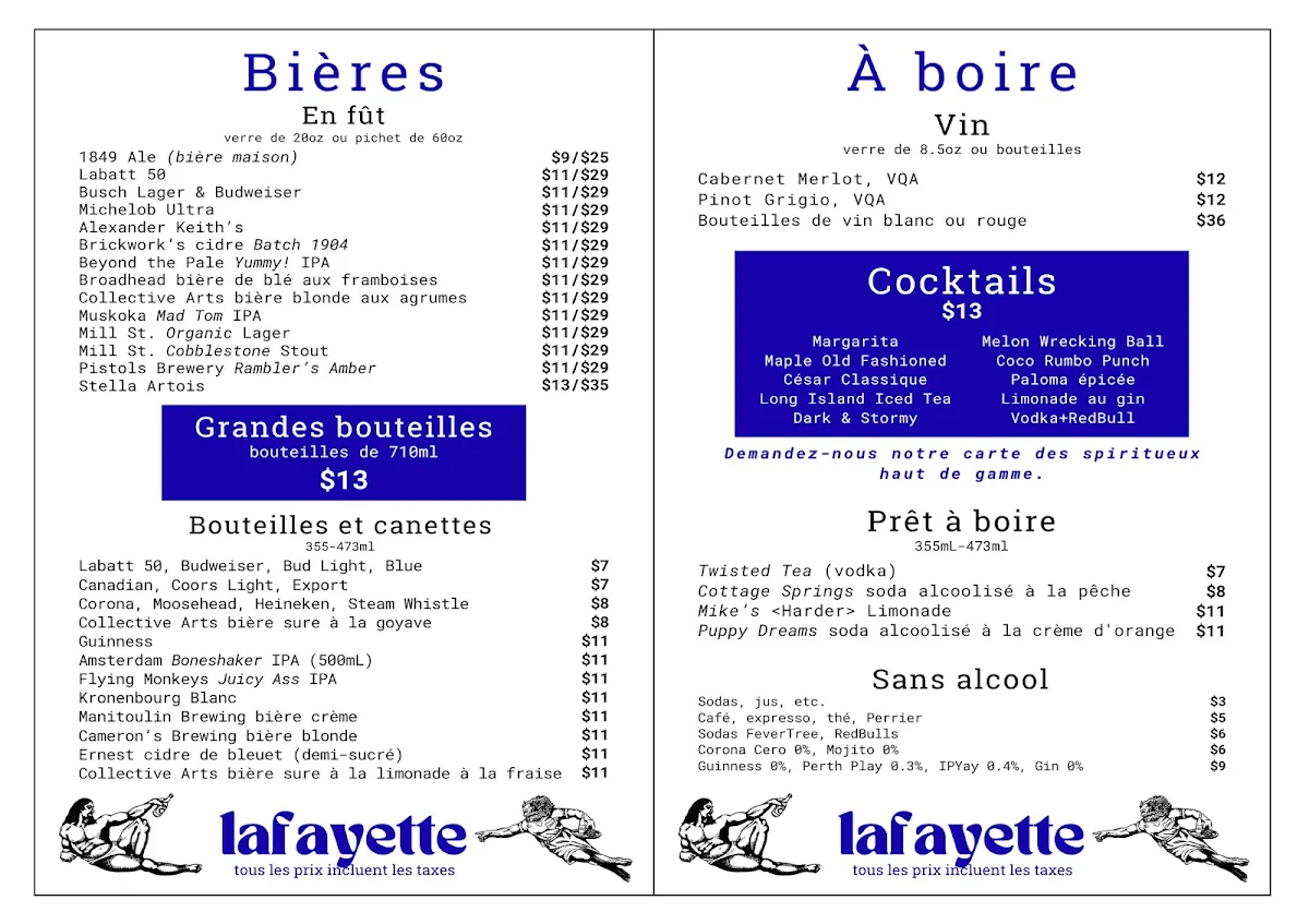 Menu, The Laff