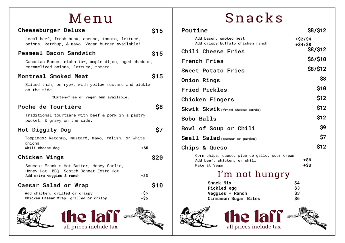 Menu, The Laff