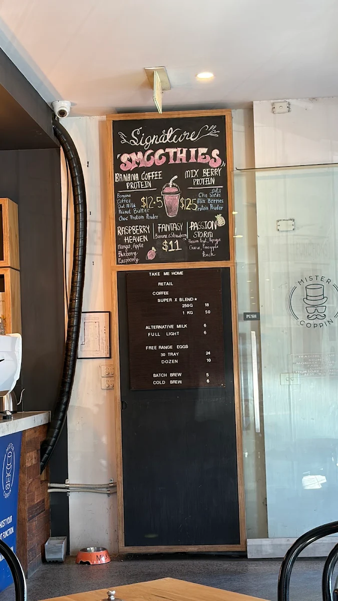 Menu, Mister Coppin