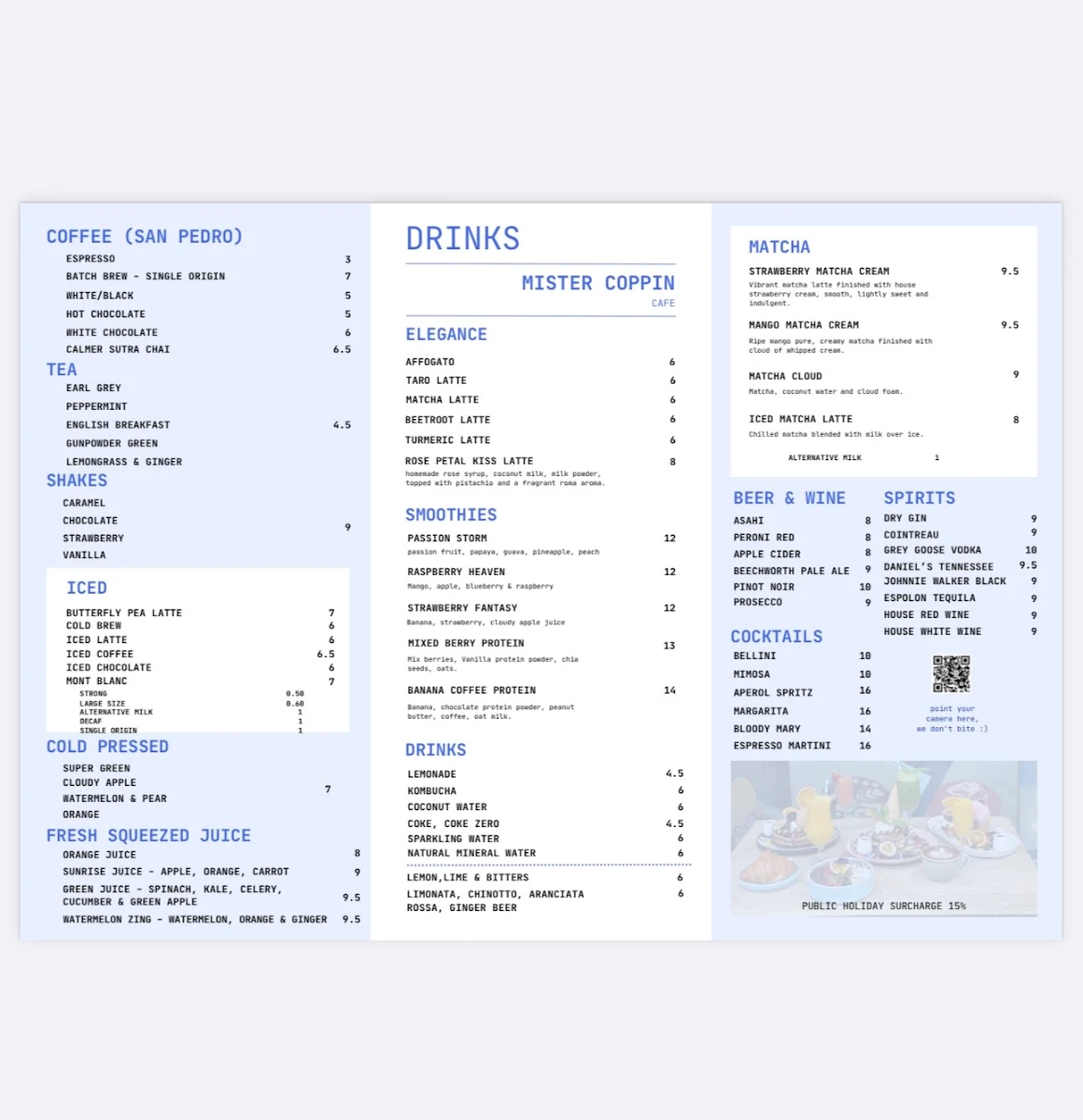 Menu, Mister Coppin