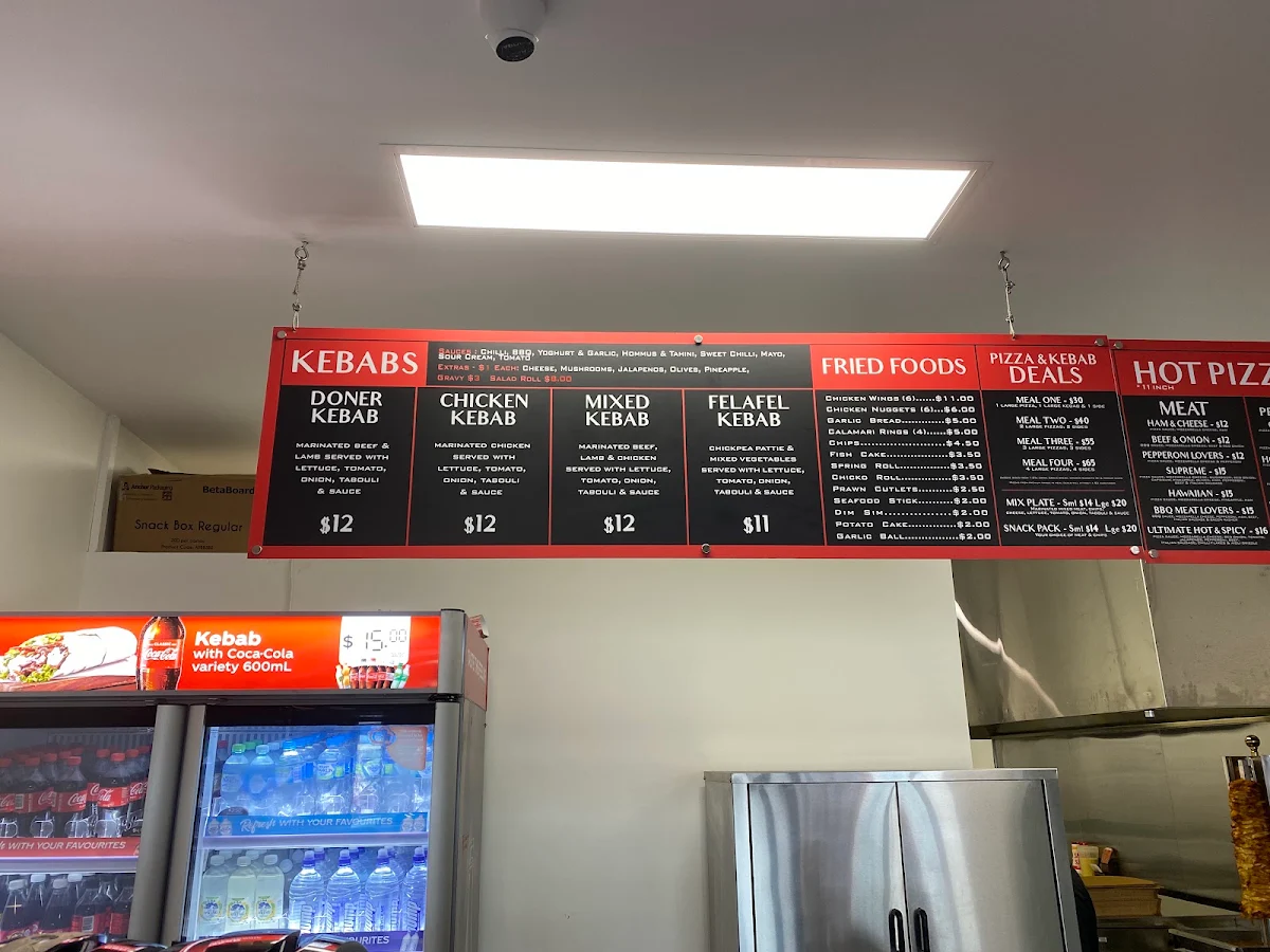 Menu, Tully KEBAB & PIZZA