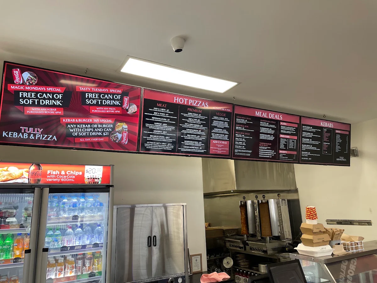 Menu, Tully KEBAB & PIZZA