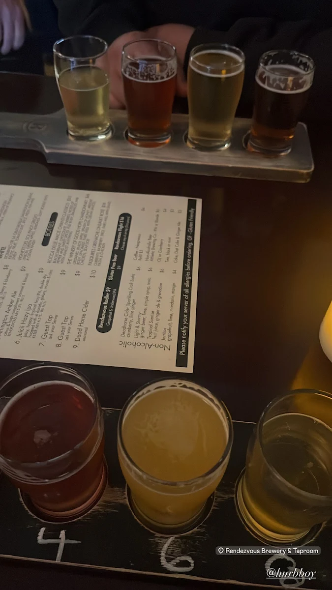 Menu, Rendezvous Eatery and Taproom