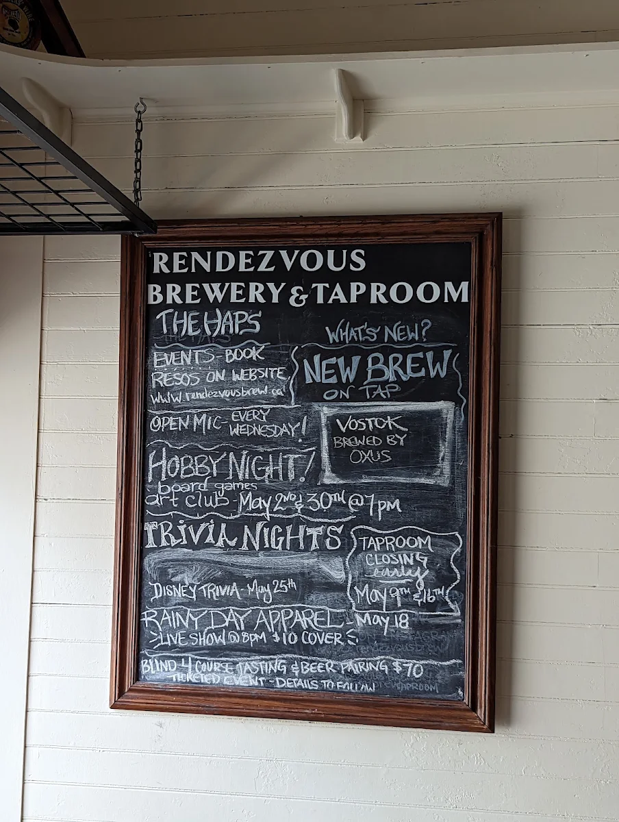 Menu, Rendezvous Eatery and Taproom