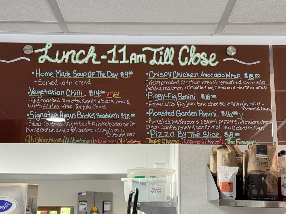 Menu, The Siding Café