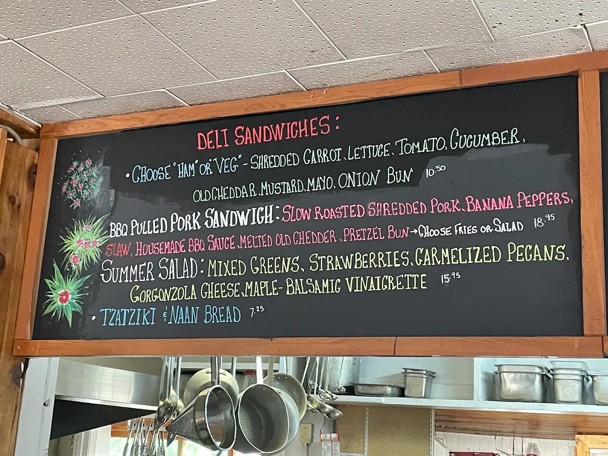 Menu, The Siding Café