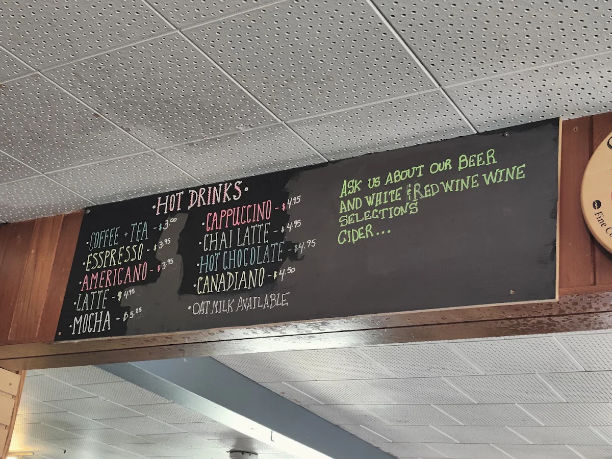 Menu, The Siding Café