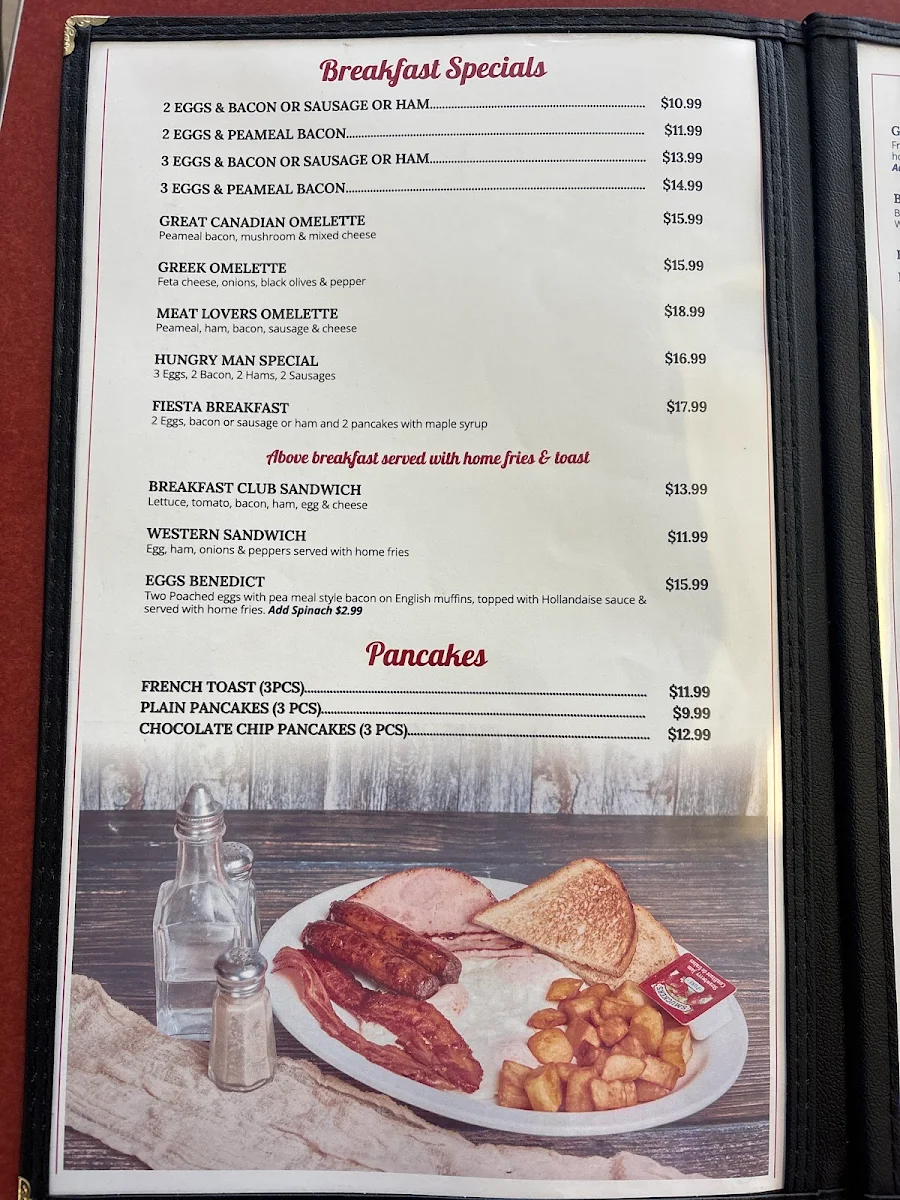 Menu, Dublin's Family Restaurant