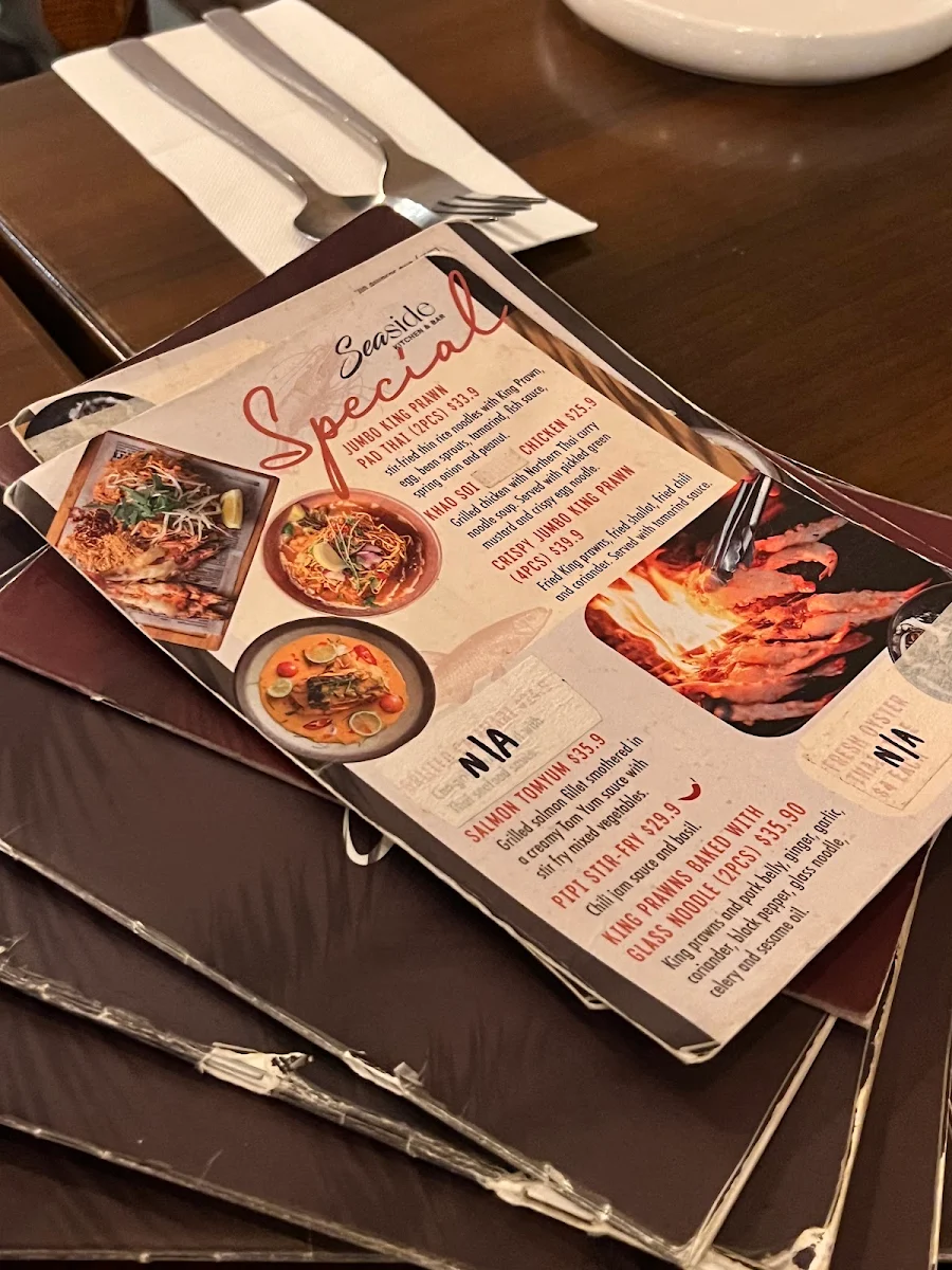 Menu, SEASIDE Kitchen & Bar Burleigh heads
