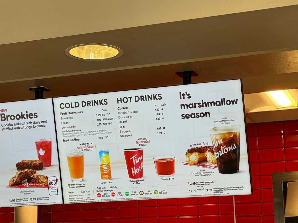 Menu, Tim Hortons