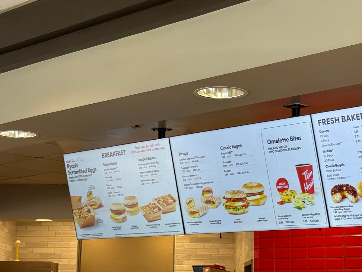 Menu, Tim Hortons