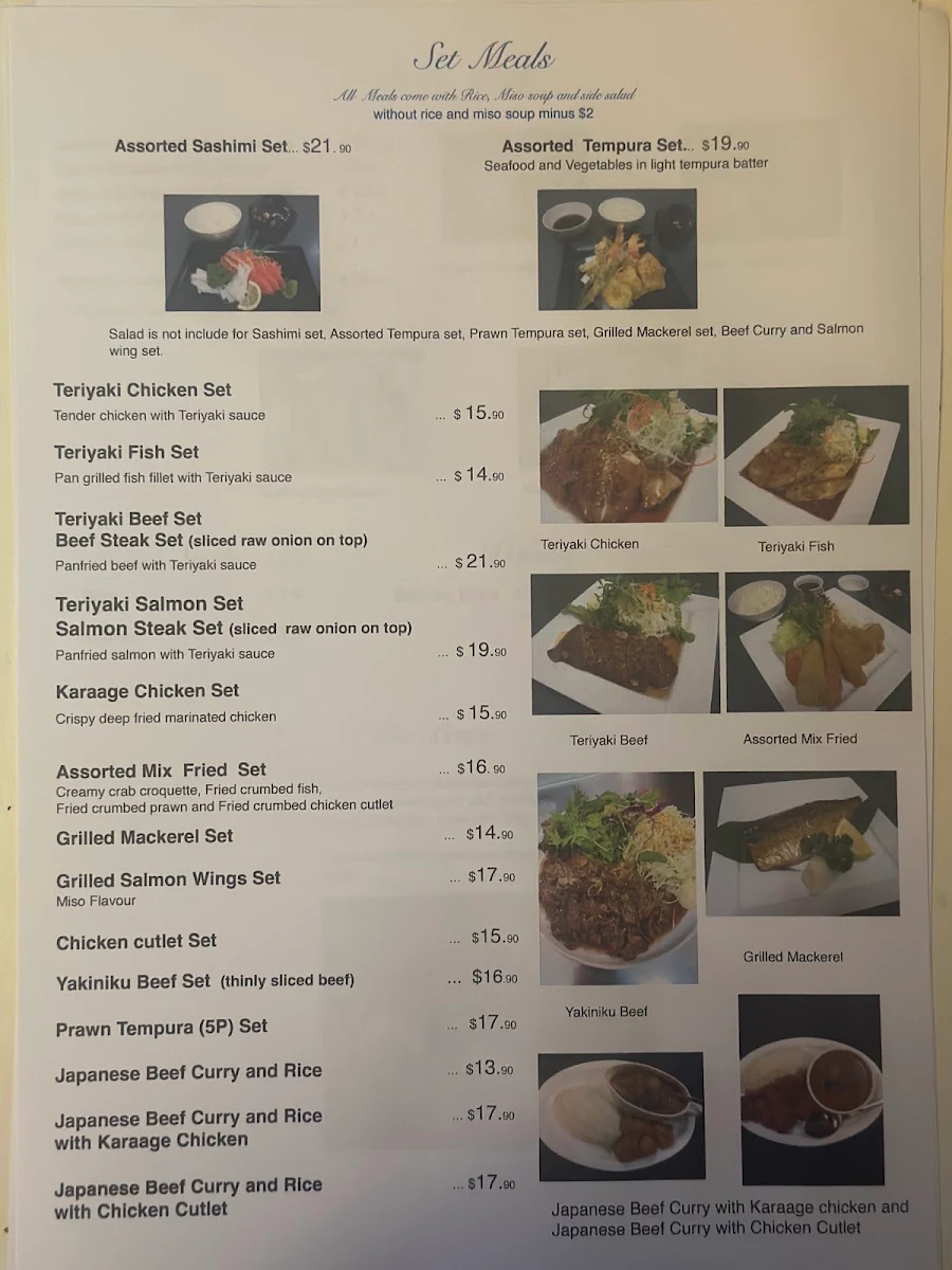 Menu, Kai Japanese