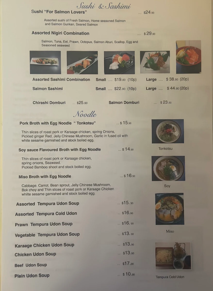 Menu, Kai Japanese