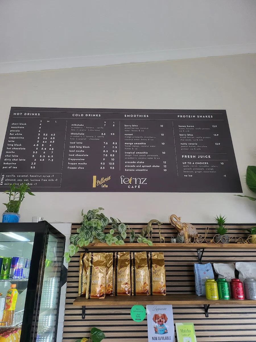 Menu, Fernz Cafe