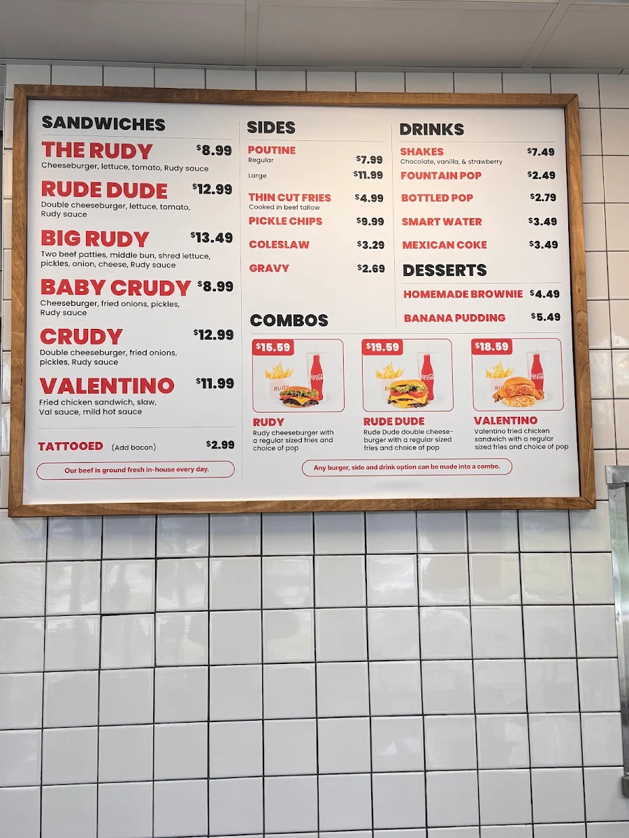 Menu, RUDY