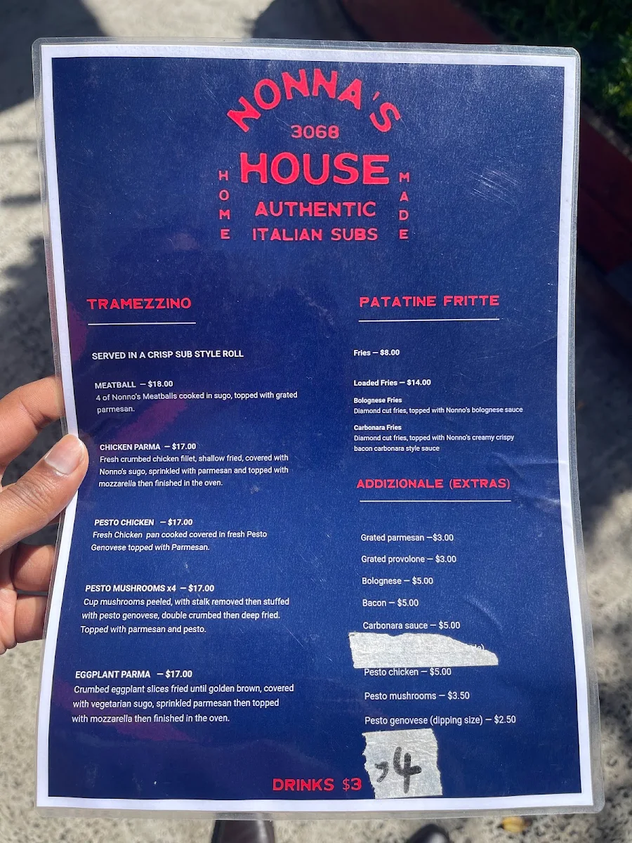 Menu, Nonna's House