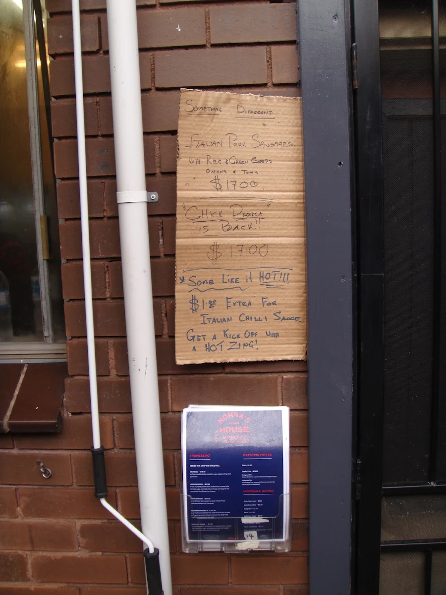 Menu, Nonna's House