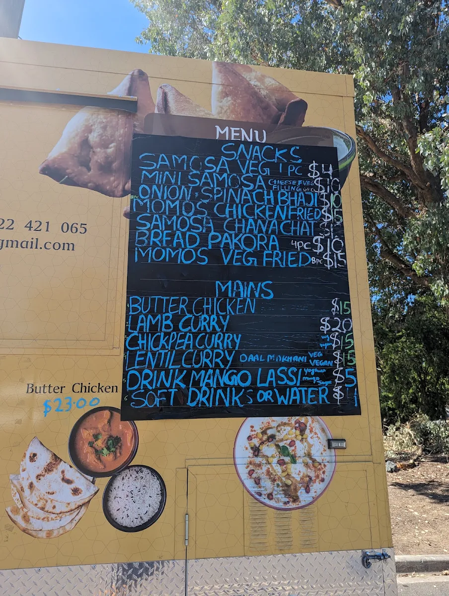 Menu, Jas's Indian Kitchen
