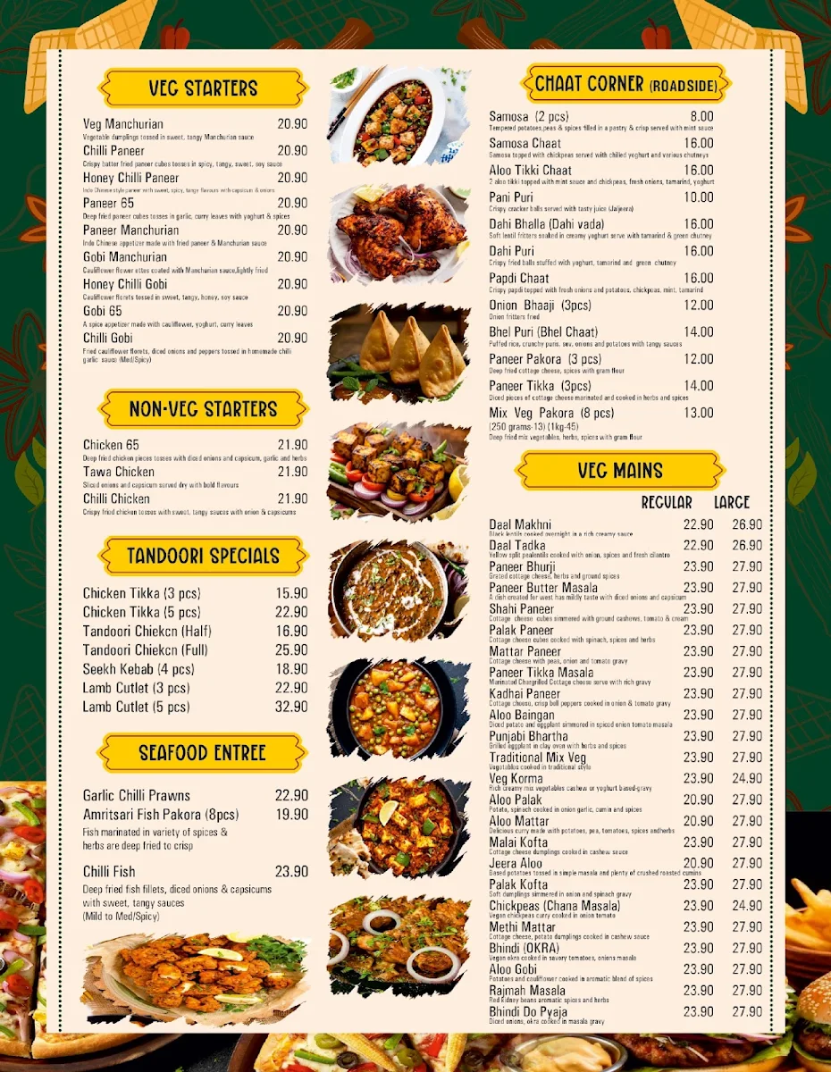 Menu, KARIGAR INDIAN RESTAURANT