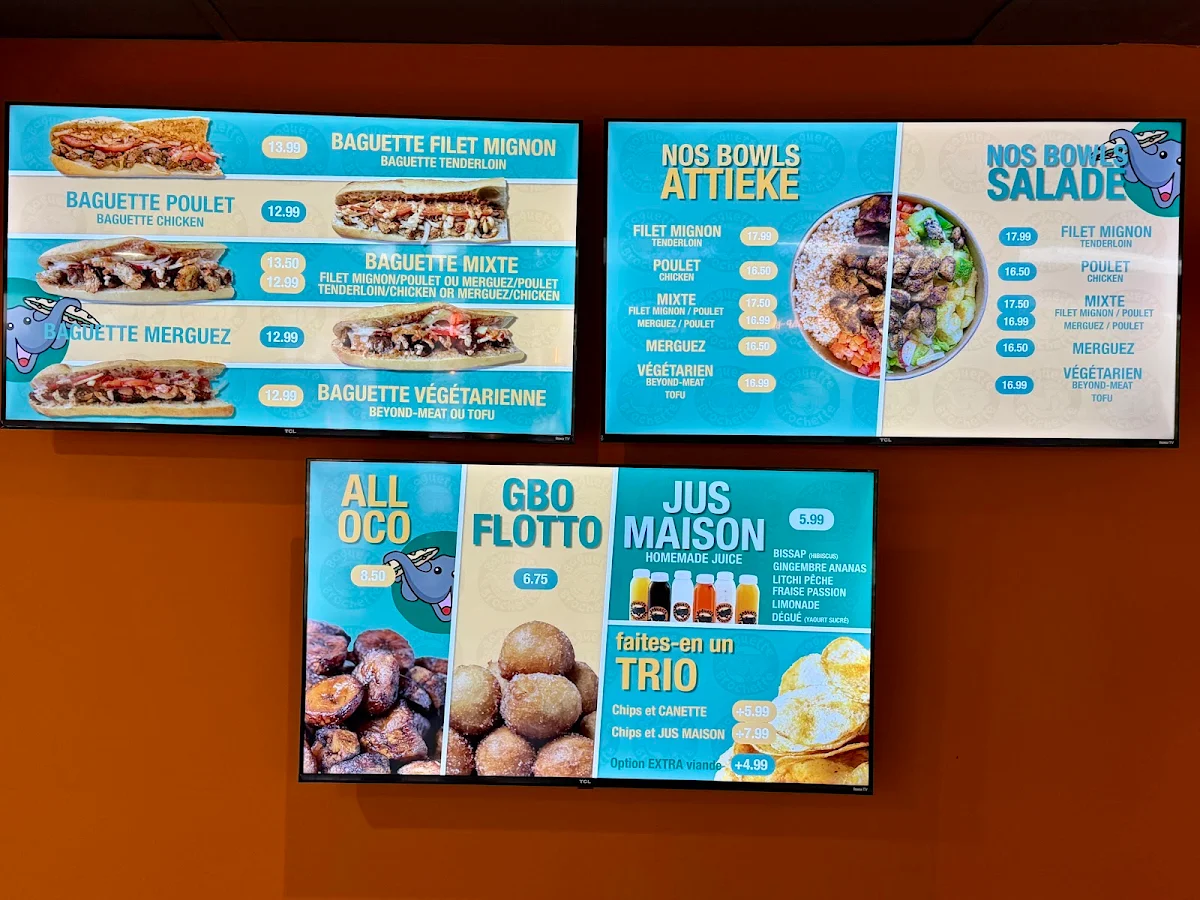Menu, Baguette Brochette Quebec