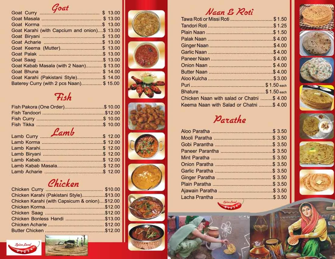 Menu, Dil-e-Punjab Sweets & Restaurant