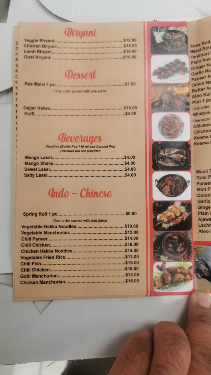 Menu, Dil-e-Punjab Sweets & Restaurant