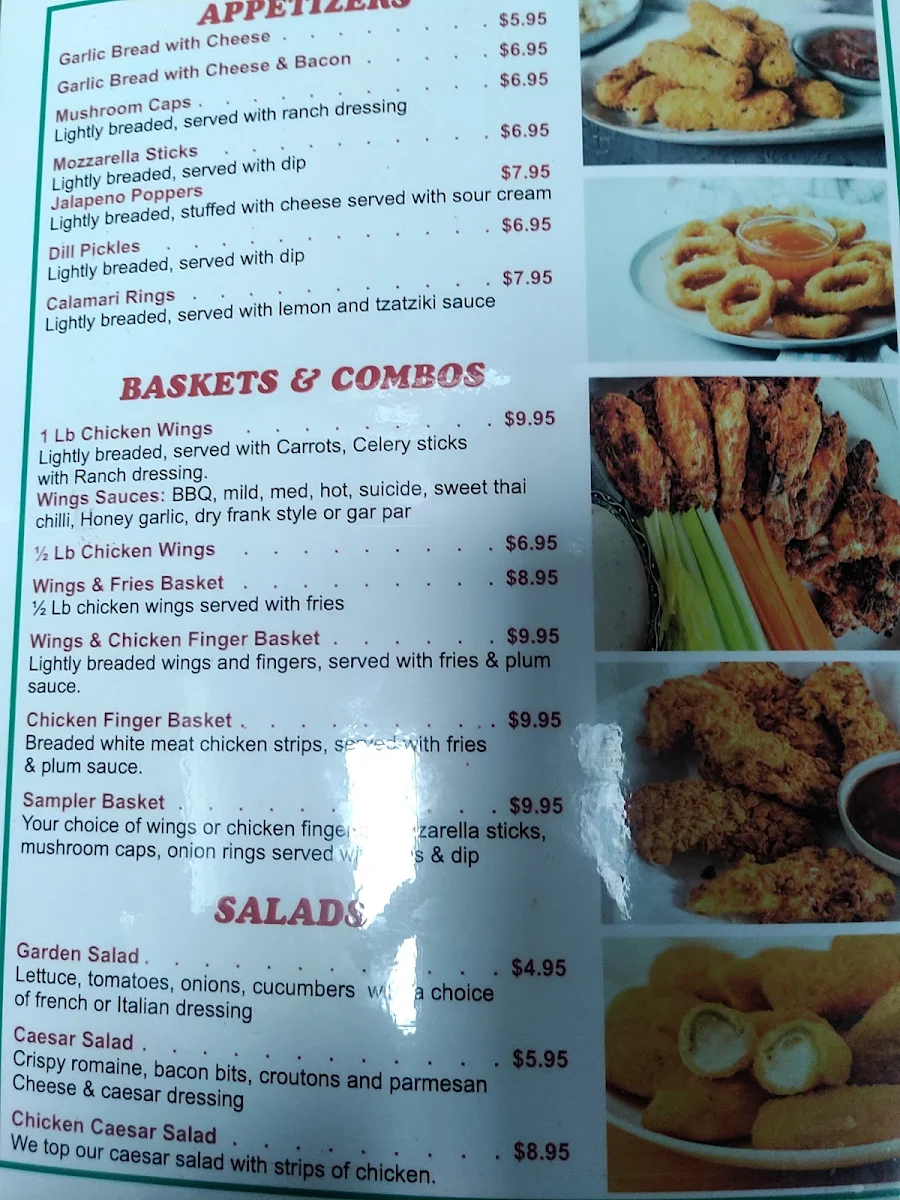 Menu, Ritz Bites Bar and Grill