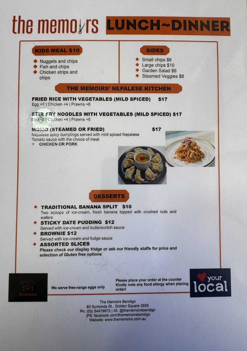 Menu, The Memoirs