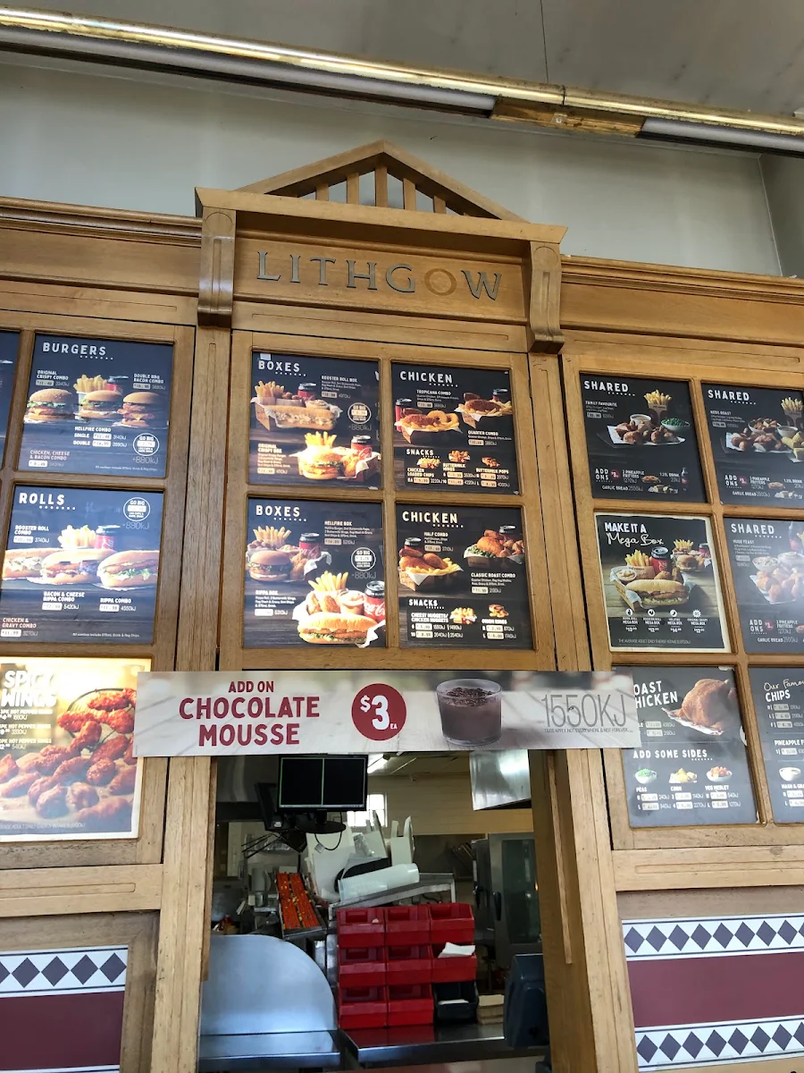 Menu, Red Rooster Lithgow