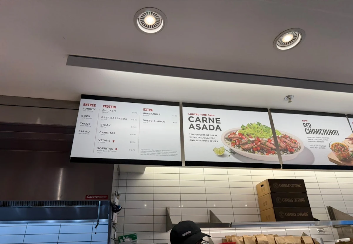 Menu, Chipotle Mexican Grill