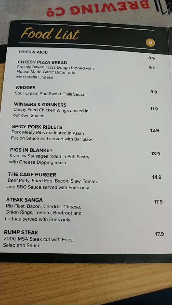Menu, LIONS@springwood