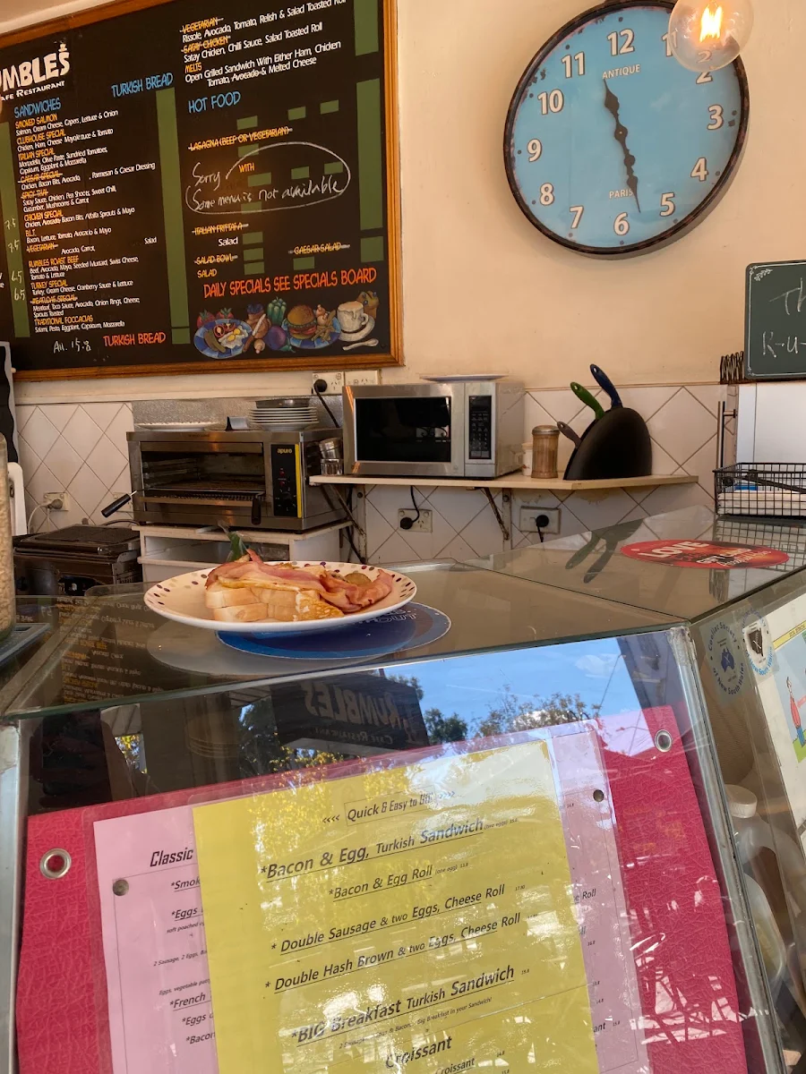 Menu, Rumbles Fine Cafe Eastwood