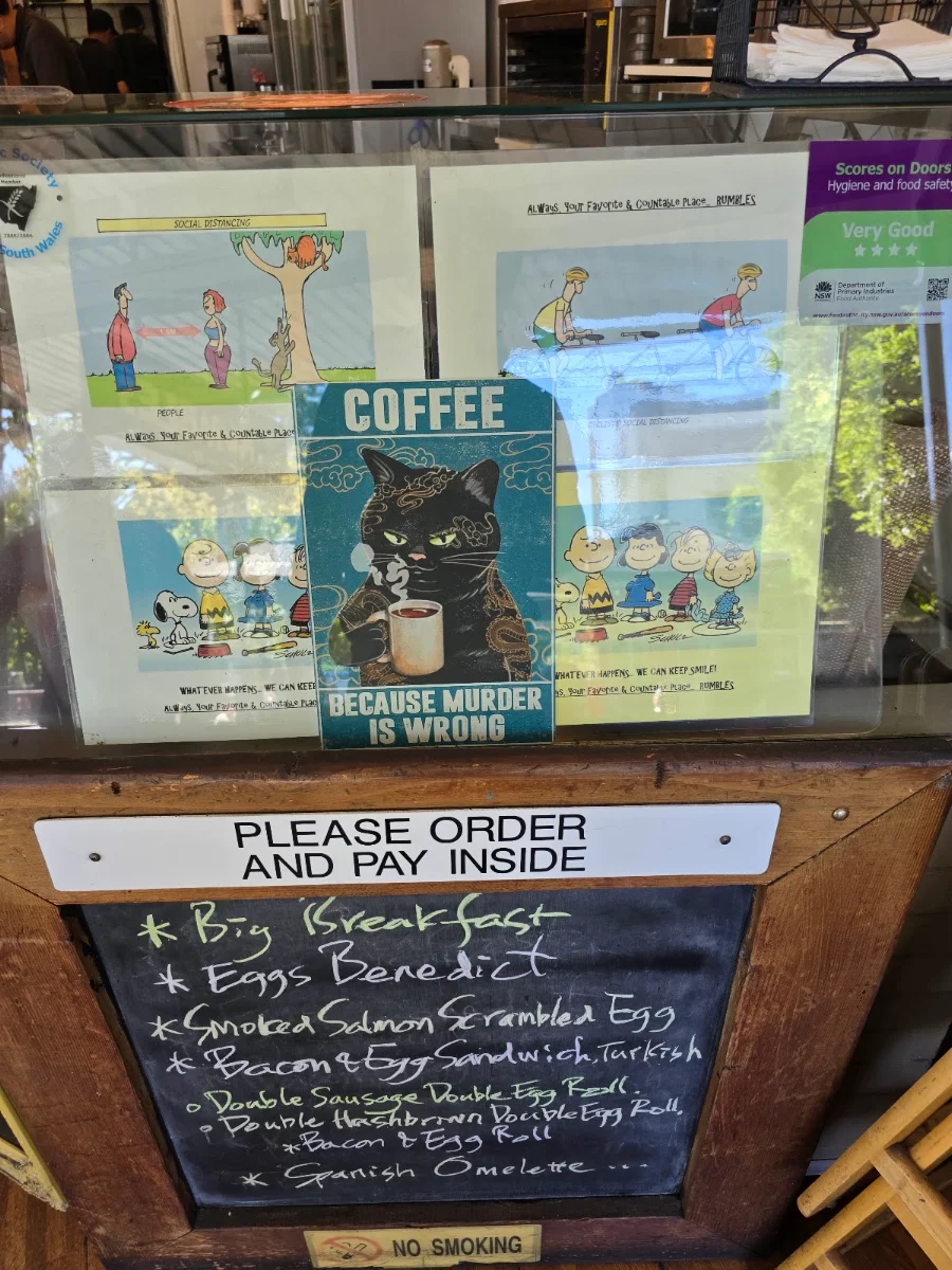 Menu, Rumbles Fine Cafe Eastwood