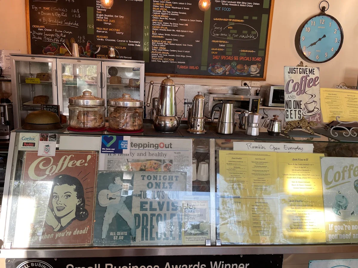 Menu, Rumbles Fine Cafe Eastwood