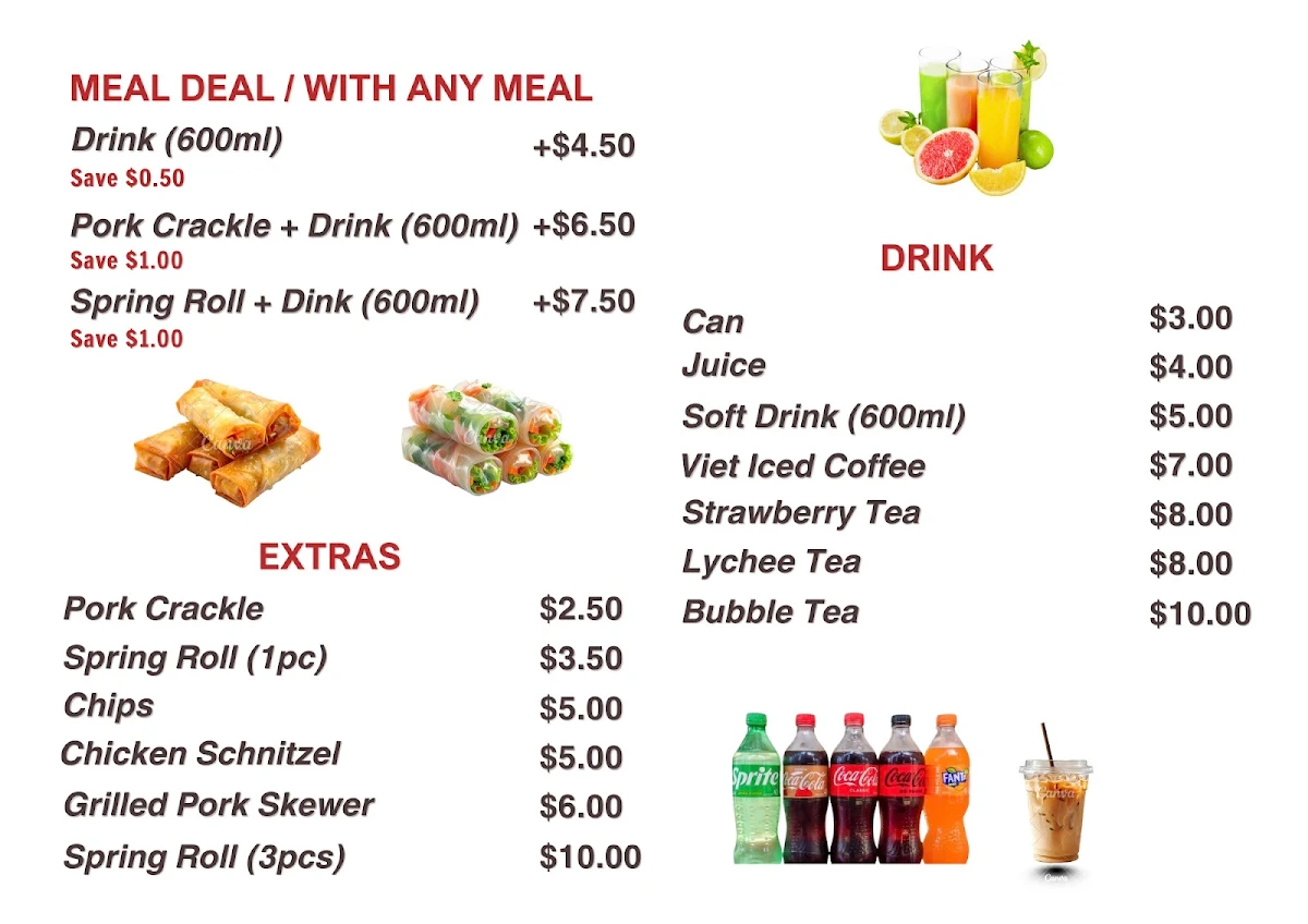 Menu, KT kitchen