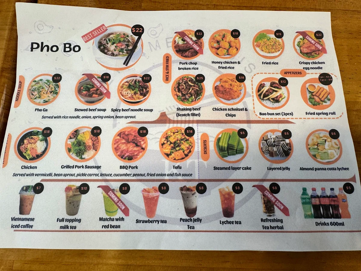 Menu, KT kitchen