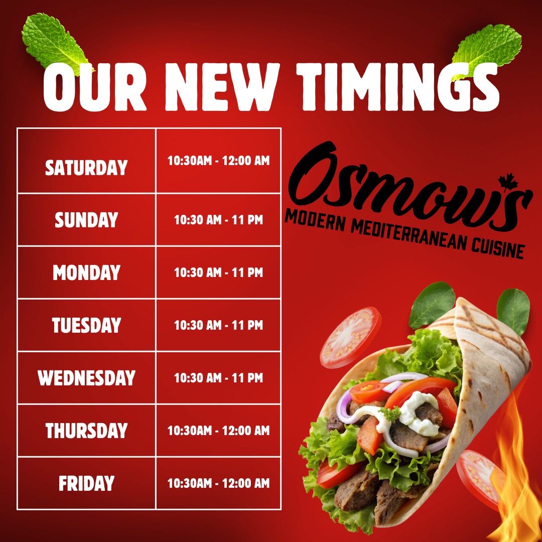 Menu, Osmow's Shawarma