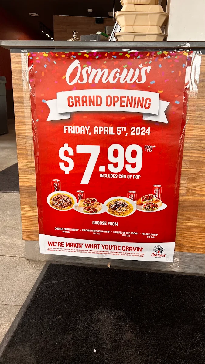 Menu, Osmow's Shawarma