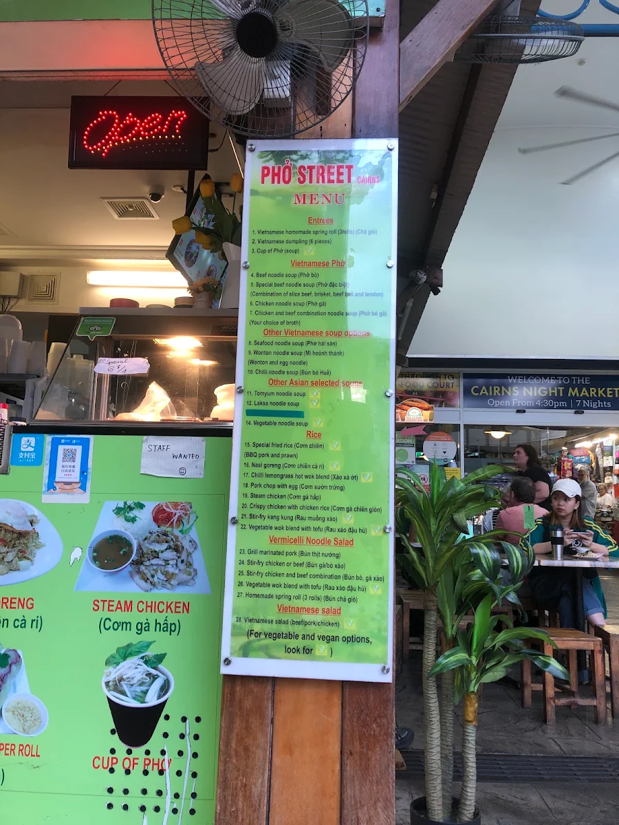 Menu, Pho Street Cairns