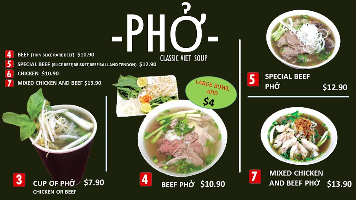 Menu, Pho Street Cairns