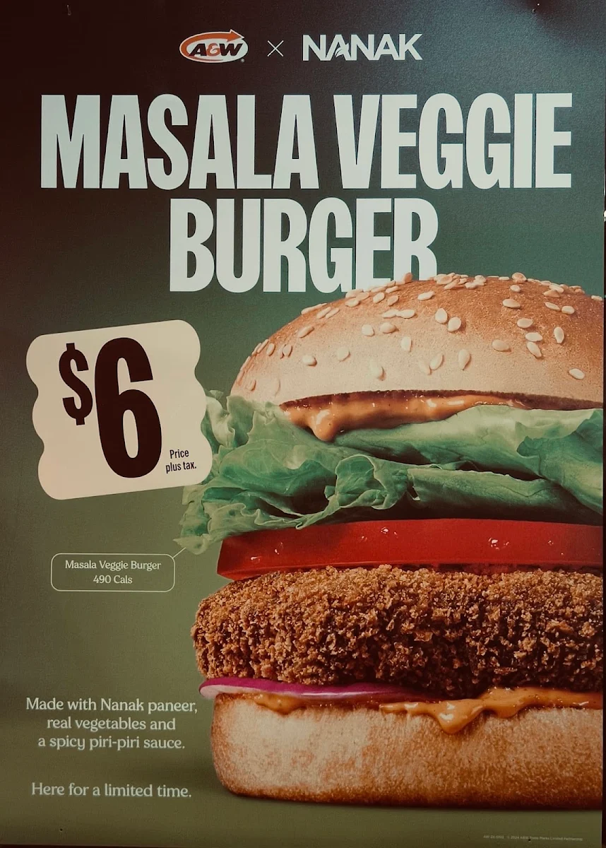 Menu, A&W Canada