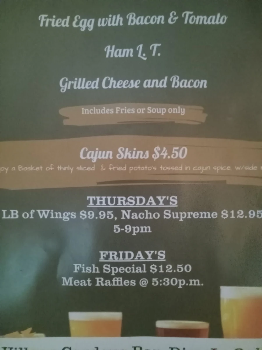 Menu, Village Gardens Family Restaurant