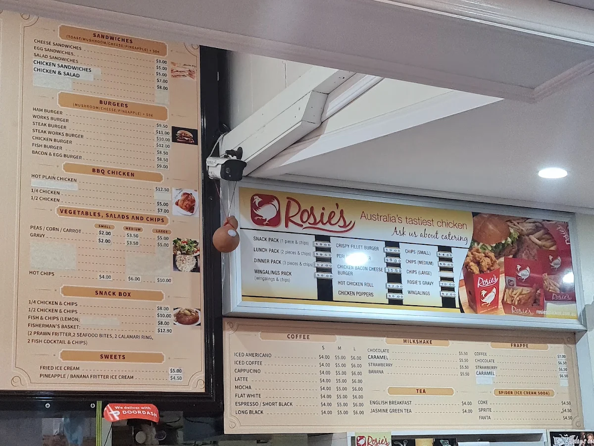 Menu, Rosie's