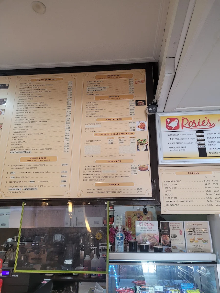 Menu, Rosie's