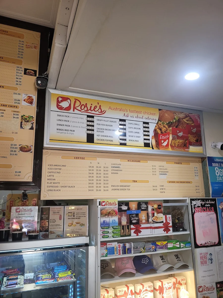Menu, Rosie's