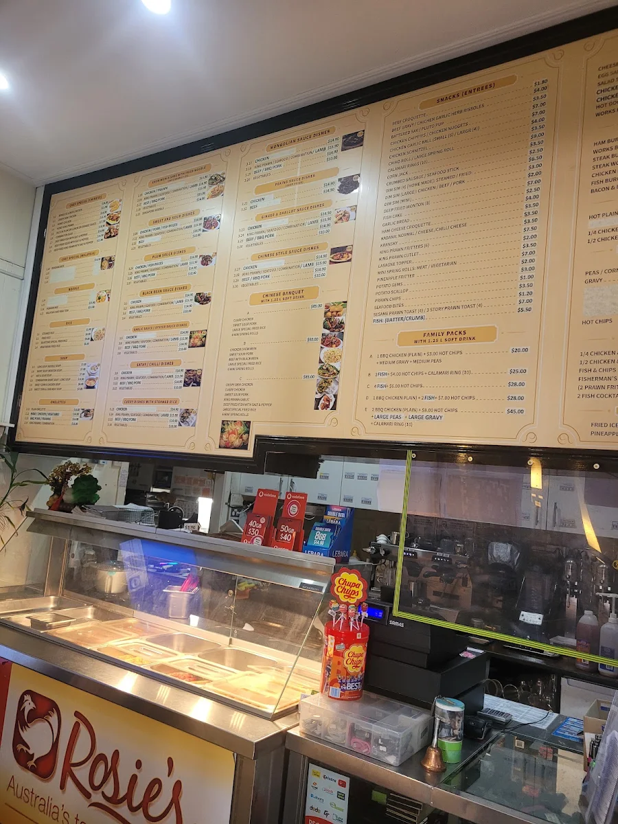 Menu, Rosie's