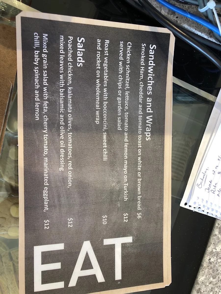 Menu, Neighbourhood Cafe