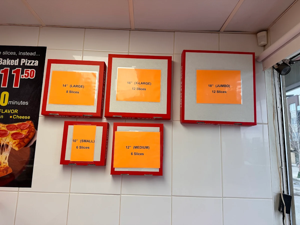Menu, Pizza 3000