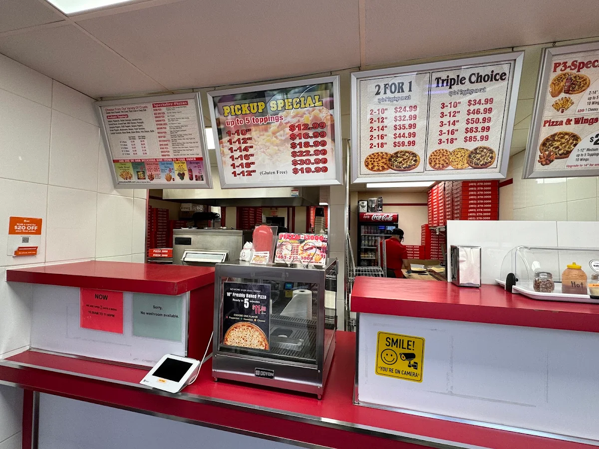 Menu, Pizza 3000