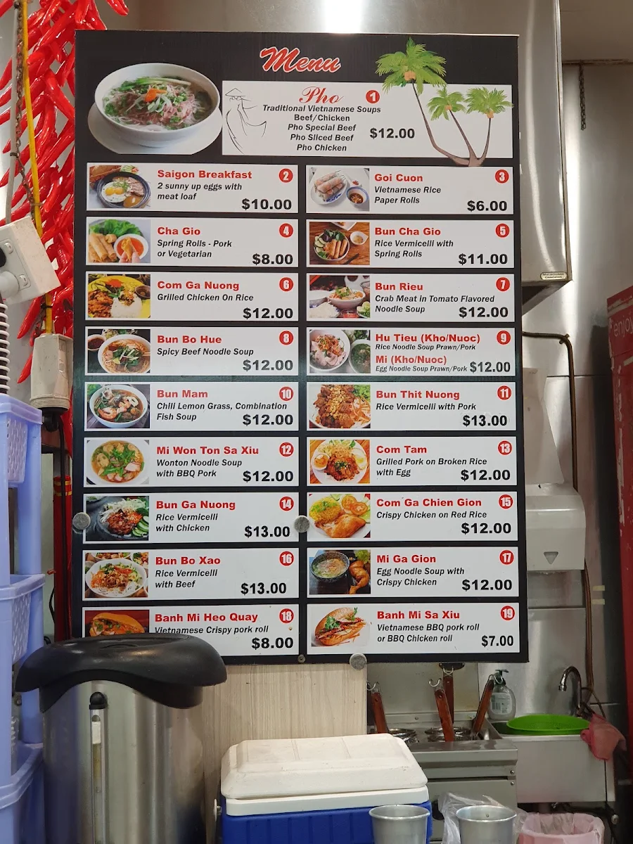 Menu, T's Vietnamese Classics